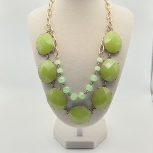 Premier Designs Convertible Double Strand Chunky Green Necklace